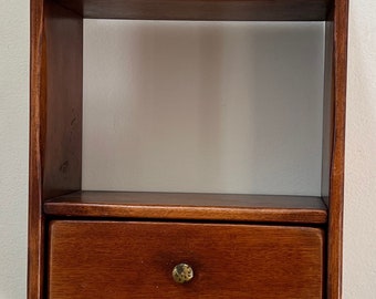 Vintage Cushman Colonial Hanging Wall Shelf with Drawer