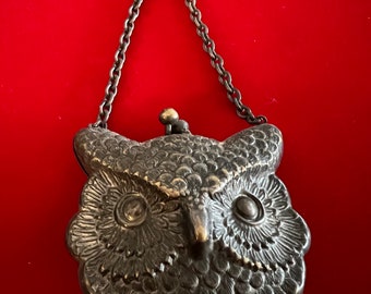 Antique 1904 World's Fair Owl Coin Purse - St. Louis Expo Trinket