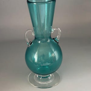 Vintage Blenko Green Glass Vase, Hand Blown Glass Art, Unique Gift for Her, Antique Collectible, Home Decor