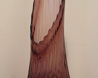 Vintage LE Smith Amethyst Thousand Eye Swung Vase with BIG Mouth Lover Antiques and Vintage