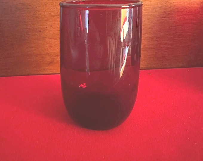 Vintage Ruby Red Glass Cup, Cute Red Glass Art, Lover Antiques and Vintage