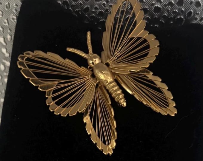 Monet Butterfly Monet Brooch, Menagerie with Filigree Wings