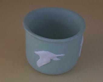 Vintage Green Pottery Planter or Votive Holder Lover Antiques and Vintage