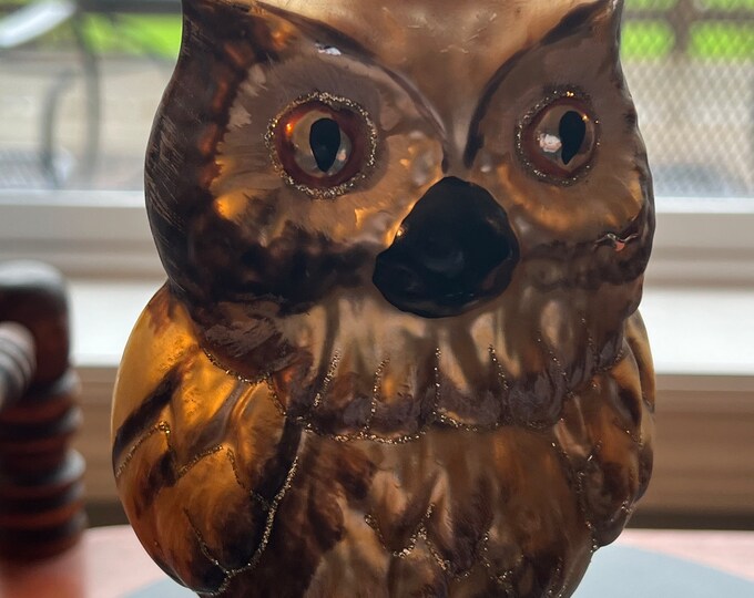 Vintage Radko Owl Ornament from Poland Copper Color Glass Owl Christmas Holiday Retired Ornaments Lover Antiques and Vintage