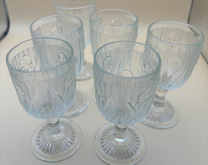 Vintage Cordial Glasses with Irish Pattern Fancy Cordials Glass Set of 6 Lover Antiques and Vintage