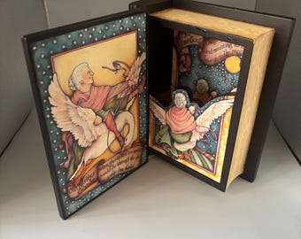 Vintage Enesco Mother Goose Music Box, 3D Pop Up Scene, Twinkle Twinkle Little Star