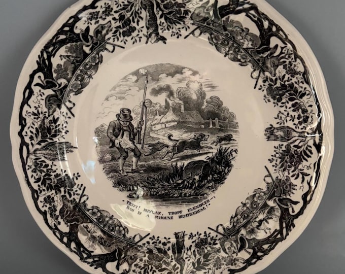 Antique Villeroy & Boch Porcelain Plate Made in Germany Mettlach SAAR Number 3 Lover Antiques and Vintage