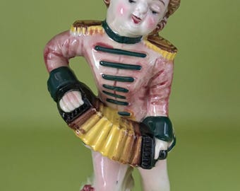 Vintage Hand Painted Girl Playing The Accordion Made in Japan Music Girl Figurine Lover Antiques and Vintage
