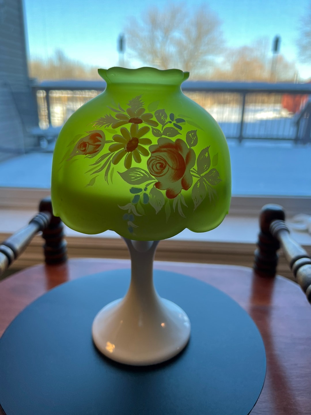 昭和レトロ ヴィンテージ 天使のミラー花柄ランプ 昭和レトロ