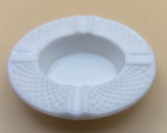 Vintage Hobnail Milk Glass Ashtray Lover Antiques and Vintage