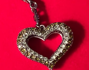 Vintage Heart Silver Pendant, Heart Jewelry, Pretty Green Gems Jewelry, Heart and Jewels, Lover Antiques and Vintage