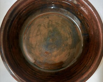 Vintage Hand Thrown Pottery Bowl or Pie Plate Red Ware Guy Wolff Large Pottery Bowl Salt Glazed Bowl Lover Antiques and Vintage