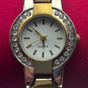 Vintage Gold Silver Watch Blair Ladies Crystal Watch Lover Antiques and Vintage