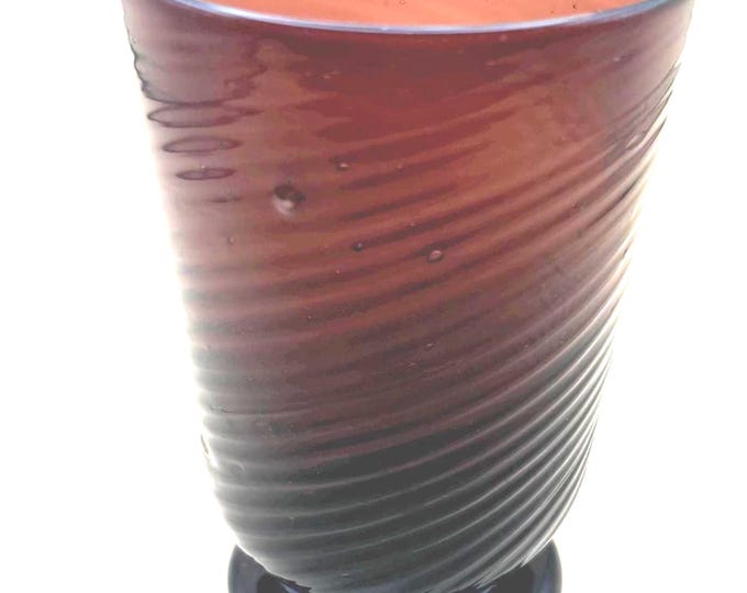 Hand Blown Amethyst Glass Pretty Purple Mid Century Glassware Glass Art Vase