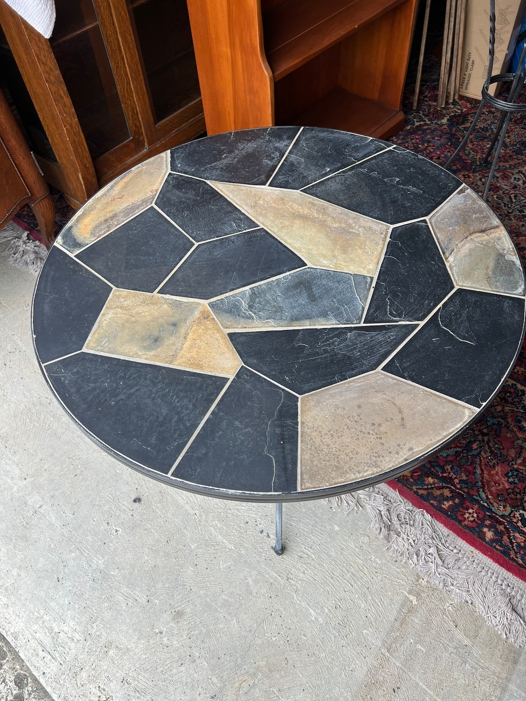 Vintage Stone Mosaic Table Set of 3 Tables Coffee Table End Etsy