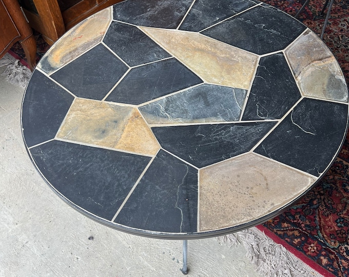 Vintage Stone Mosaic Table Set of 3 Tables Coffee Table, End Tables Lover Antiques and Vintage furniture