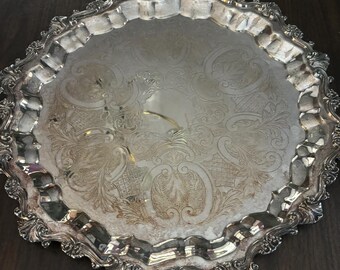 Antique Sheridan Silver Plate on Copper Large Platter Numbered 3 Lover Antiques and Vintage