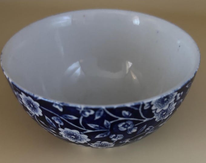 Vintage CALICO Blue Floral Bowl Royal Crownford Ironstone England Blue and White Flowers Burleigh Transferware Lover Antiques