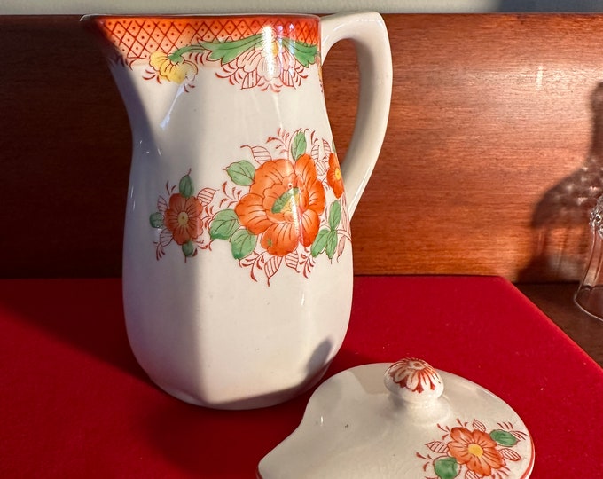Vintage Mikori Ware Hand Painted Coffee Pot with Lid Porcelain Mikoriware Made in Japan Lover Antiques and Vintage