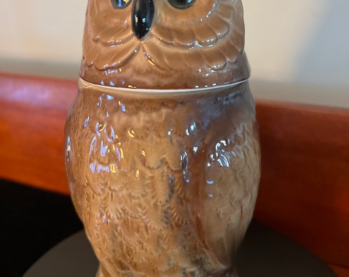 Vintage Porcelain Owl Beer Stein, Tall Owl Stein, Owl Figurine, Lover Antiques and Vintage