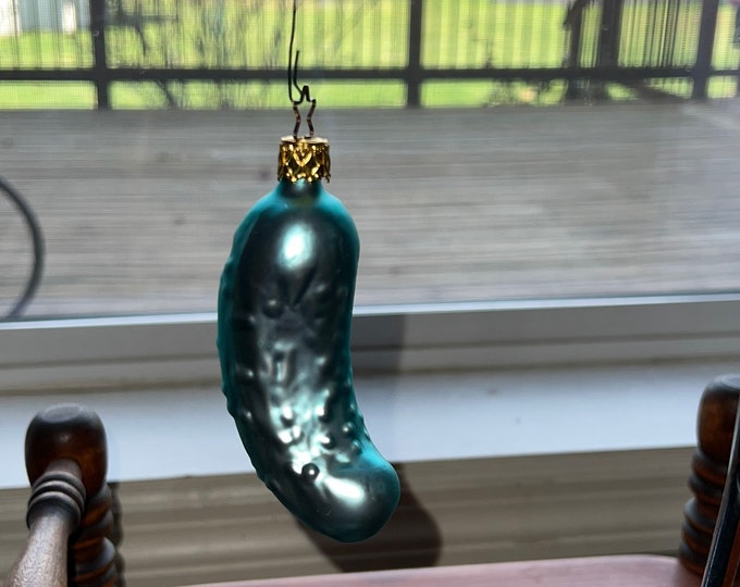 Vintage Inge Glas Legend of the Pickle Hand Blown Glass House Ornament Made in Germany old ornaments glass art home decor collectibles