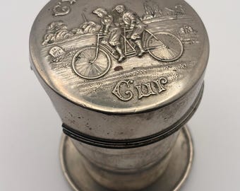 Antique Collapsible Cyclist Cup, Portable Drinkiing Vessel, Lover Antiques and Vintage