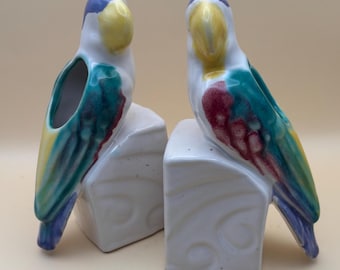 Vintage Morton Pottery Parrot Planter or Vase Set of 2 Lover Antiques and Vintage