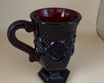 Vintage Avon Cape Cod Mug Ruby Red Cup Ruby Red Glass Lover Antiques and Vintage