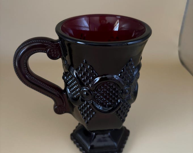 Vintage Avon Cape Cod Mug Ruby Red Cup Ruby Red Glass Lover Antiques and Vintage