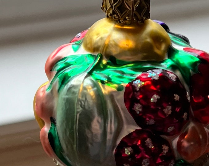 Vintage Inge Glas Old World Cornucopia Bouquet Hand Blown Art Glass Ornament Made in Germany old glass art Lover Antiques and Vintage