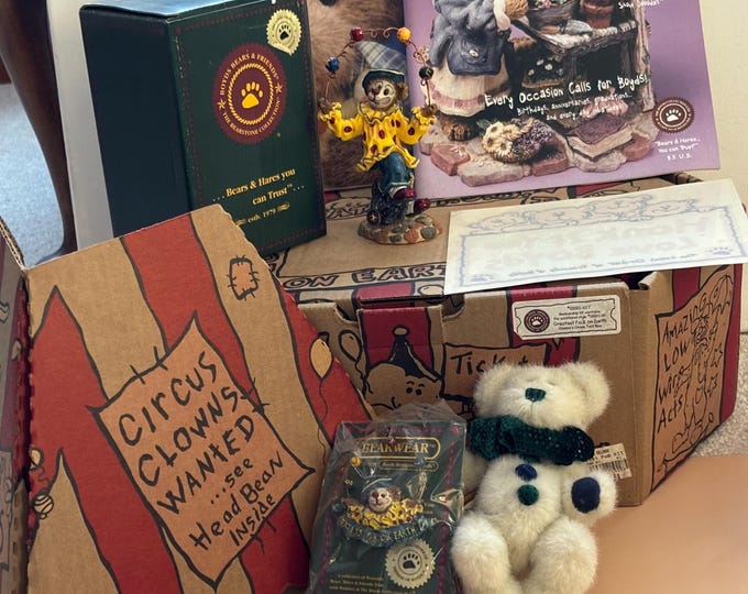 Boyds Bears The Greatest FOB on Earth Collectors Kit, Circus Themed Box, Lover Antiques and Vintage