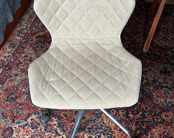Mid Century Modern Style Cream Tan Office Chair Vintage Chairs Lover Antiques