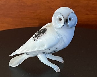 Vintage Snow Owl Figurine, Made in Russia Owl Figure, Russian White Owl Statue, Lover Antiques and Vintage
