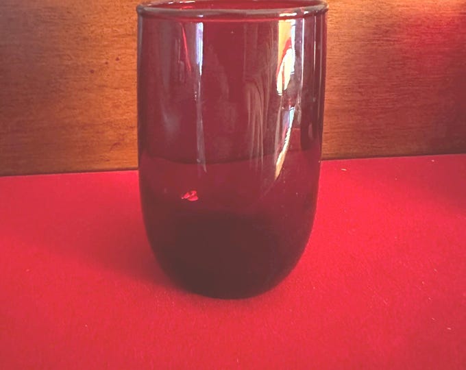 Vintage Ruby Red Glass Cup, Cute Red Glass Art, Lover Antiques and Vintage