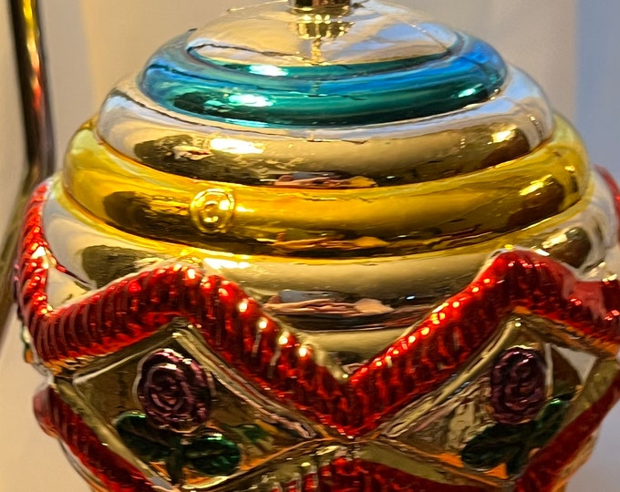 Vintage Large Glass Christmas Holiday Ornaments ornament glass art round