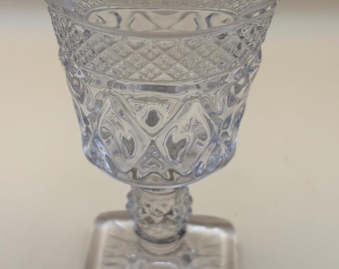 Antique Cape Cod Wine Glass or Goblet with Square Base Cup Lover Antiques and Vintage