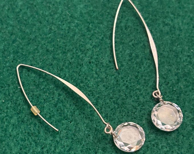 Vintage Silver & Crystal Earrings, Jewelry Gifts Lover Antiques and Vintage