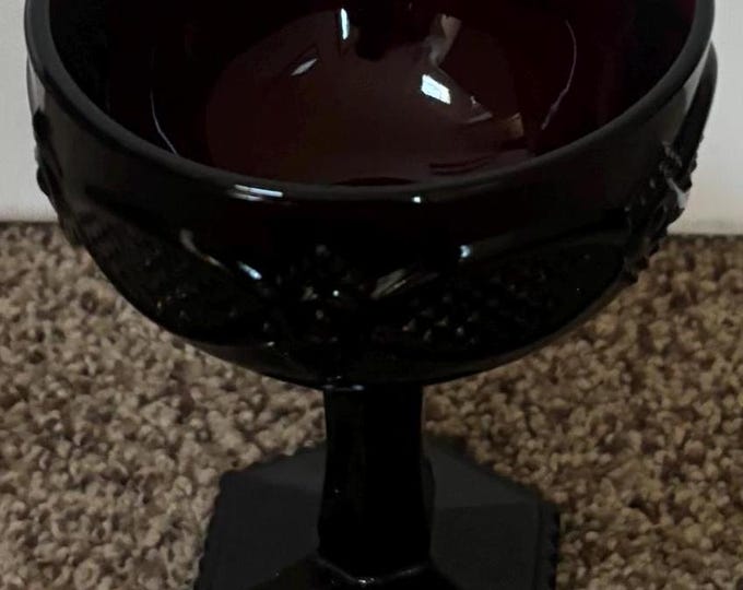 Vintage Avon Cape Cod Champagne Glass Ruby Red Glass Lover Antiques and Vintage
