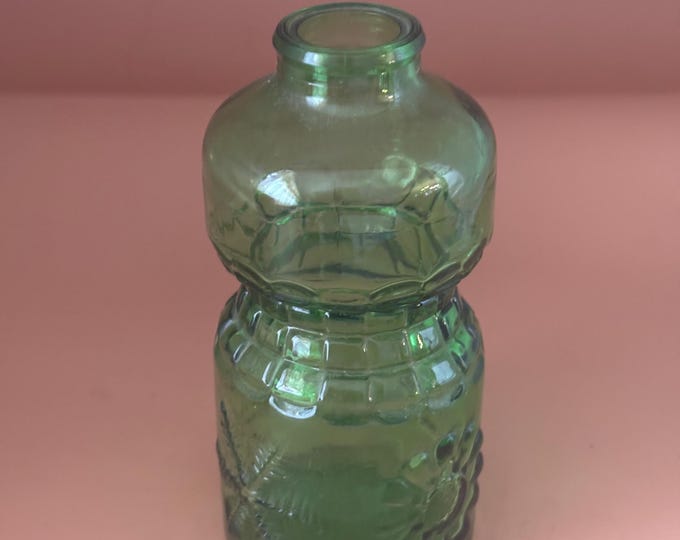 Wheaton Style Emerald Green Glass Cinched Middle Bottle, Bitters Bottle