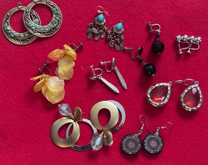 Bulk Vintage Collection of Earrings, Jewelry Gifts for Her, Lover Antiques and Vintage