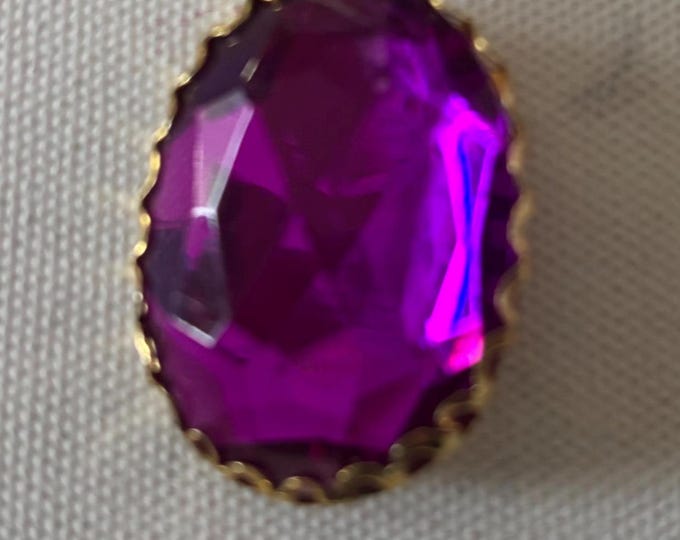 Vintage Amethyst and Gold Brooch Pin Lover Antiques and Vintage