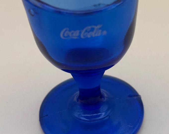 Vintage Coca Cola Cobalt Blue Eye Cup Blue Glass Lover Antiques and Vintage