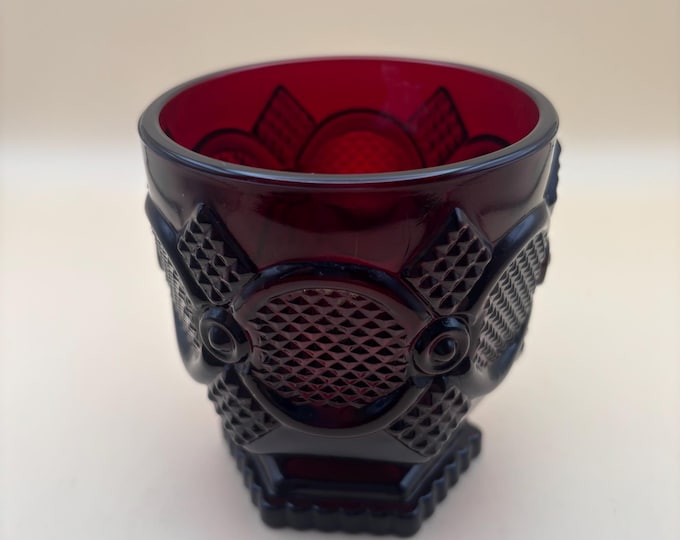 Avon Ruby Red 1876 Cape Cod Collection Open Sugar Bowl Dish Lover Antiques and Vintage