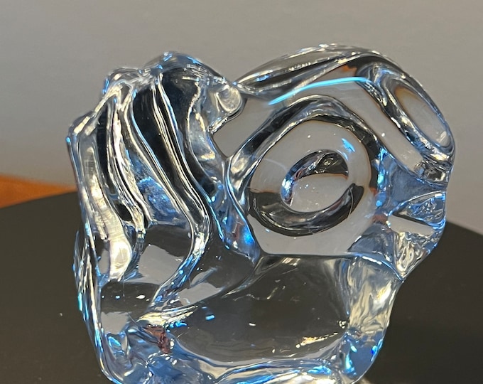 Vintage Glass Owl Hand Cooler Sculpture Art Glass Figurine elephants great gift artwork