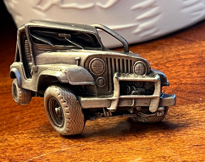 Vintage Jeep Belt Buckle by Bergamot Brass Works, CJ-25, 1978 3D Jeep off Road Belt Buckle, Lover Antiques and Vintage