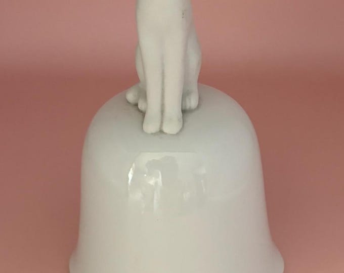 Vintage Cat Bell by Crowning Touch Japan Porcelain Upright Kitty Bisque with Original Label Lover Antiques and Vintage