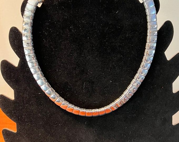 Vintage Silver Choker style necklace silver tone estate jewelry Lover Antiques and Vintage