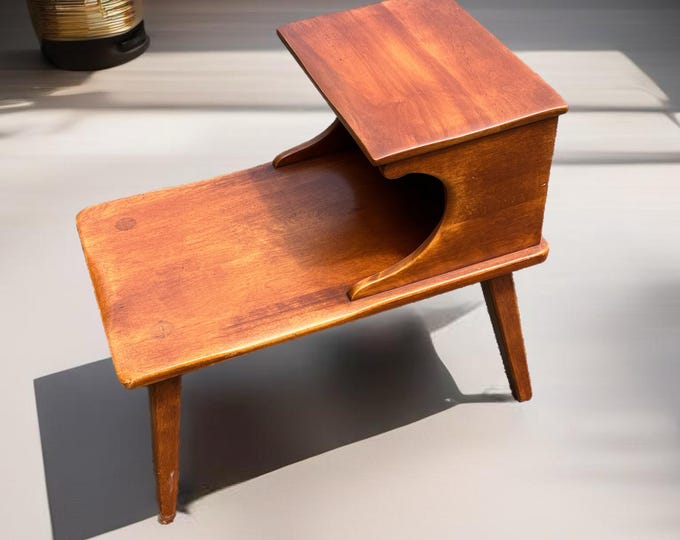 Vintage Cushman Salem Step Table No. 5208 End table vintage night stand Mid Century Modern Rustic Home Decor Lover Antiques and Vintage
