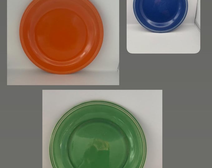 Edwin M. Knowles Dinner Plate, CHOOSE Green, Blue or Orange, Lover Antiques Vintage
