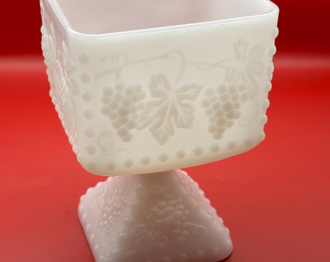 Antique Victorian Milk Glass Pedestal Vase